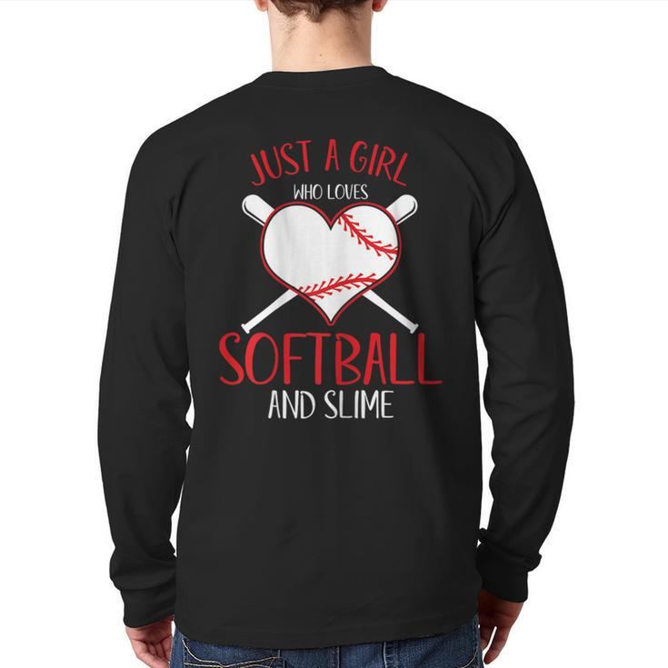 Baseball Softball Player Laughter Play Smile Back Print Long Sleeve T-shirt