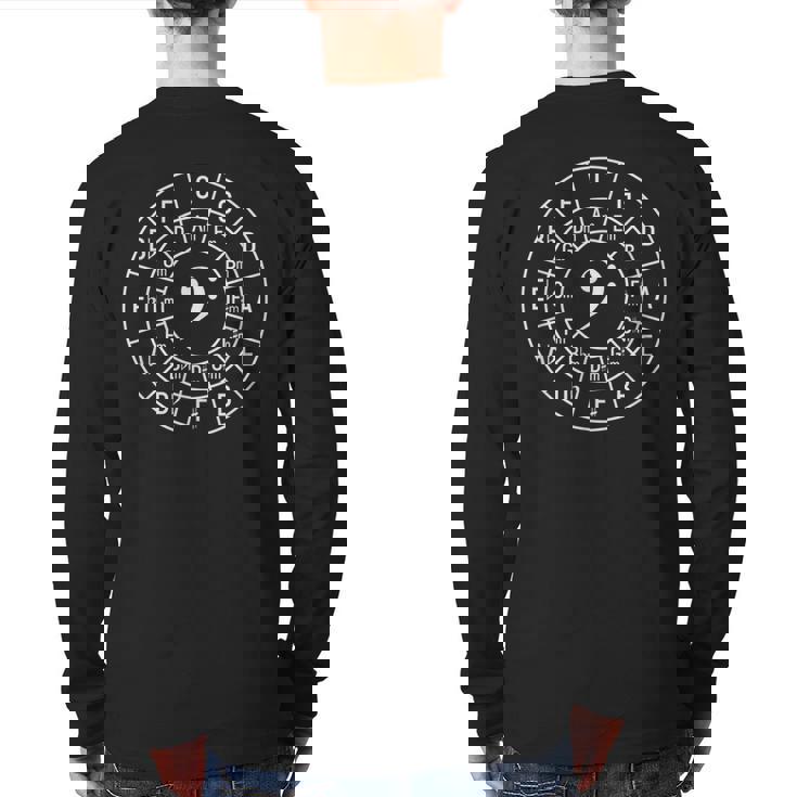 Bass Clef Circle Of Fifths Musician Composer Back Print Long Sleeve T-shirt