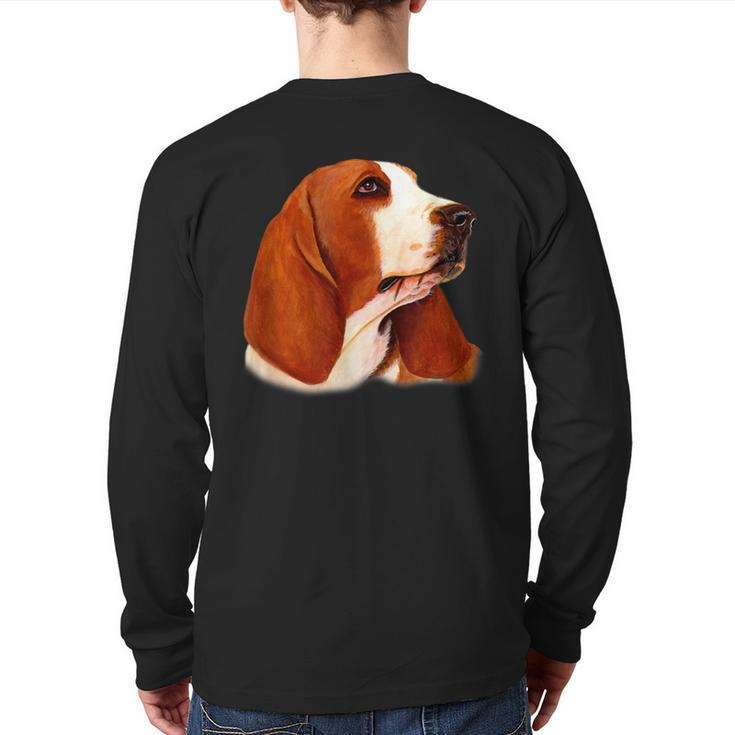 Basset Hound Dog Breed Back Print Long Sleeve T-shirt