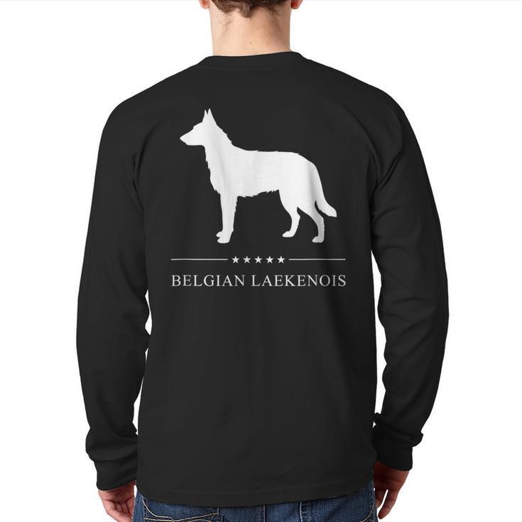 Belgian Laekenois Dog White Silhouette Back Print Long Sleeve T-shirt