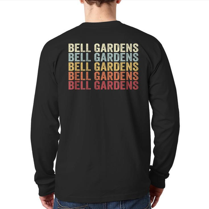 Bell Gardens California Bell Gardens Ca Retro Vintage Text Back Print Long Sleeve T-shirt