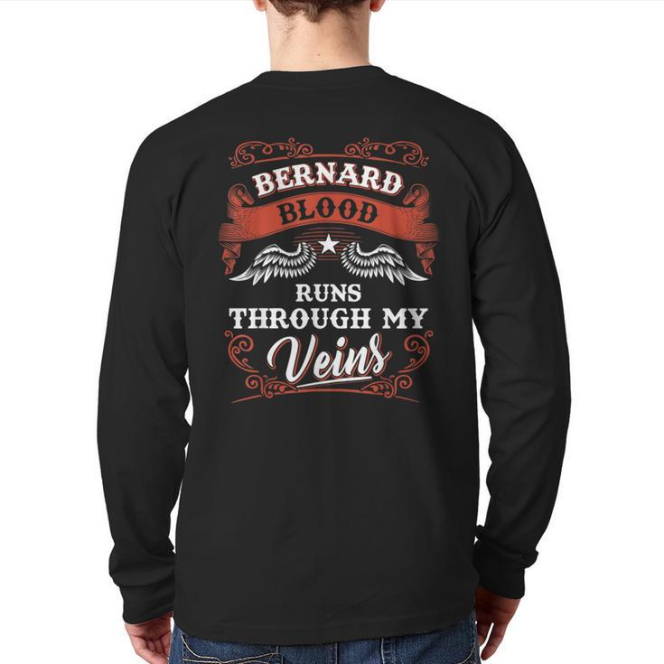 Bernard Blood Runs Through My Veins Family Christmas Back Print Long Sleeve T-shirt