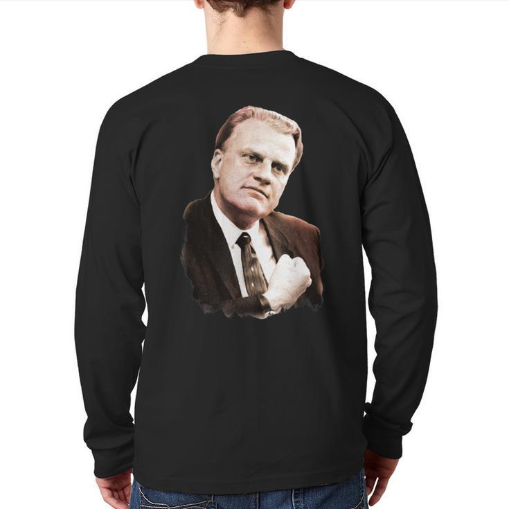 Billy Graham Revival Preacher Evangelist Back Print Long Sleeve T-shirt