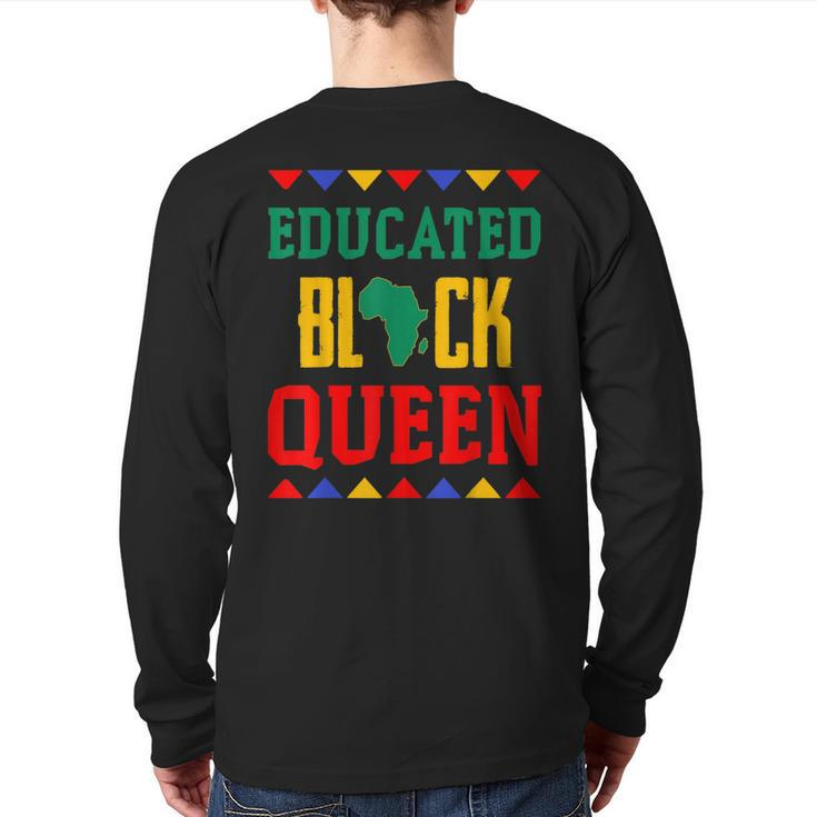 Black Queen Educated African Pride Dashiki Back Print Long Sleeve T-shirt