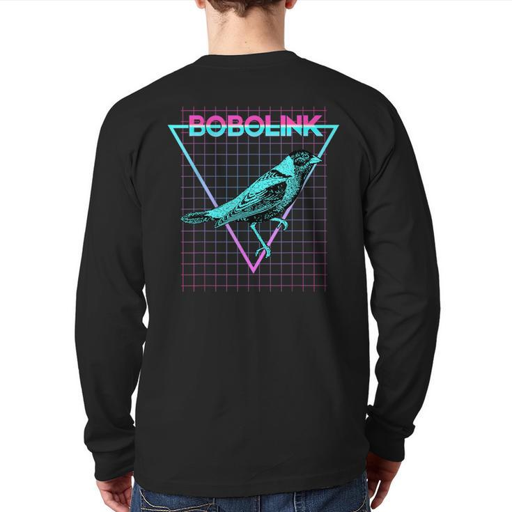 Bobolink Bird Aesthetic Retro Bobolink Back Print Long Sleeve T-shirt