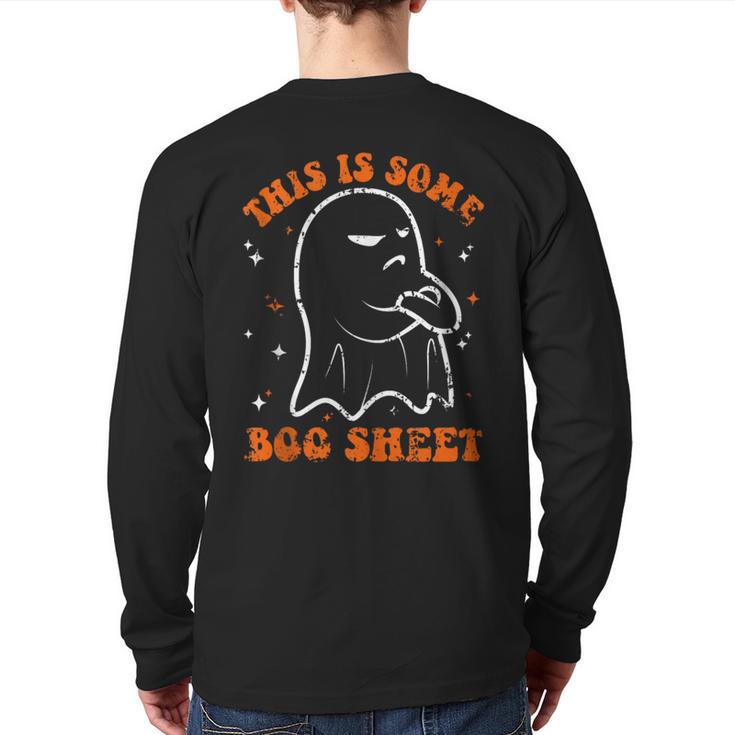 This Is Some Boo Sheet Ghost Halloween Costume Retro Back Print Long Sleeve T-shirt