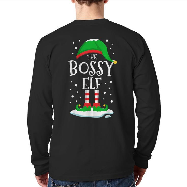 The Bossy Elf Christmas Family Matching Xmas Group Back Print Long Sleeve T-shirt
