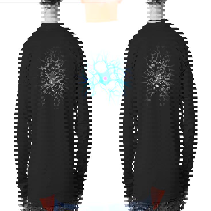 Brain Neuron Fancy Blue Nerve Neurology Neuroscience Back Print Long Sleeve T-shirt