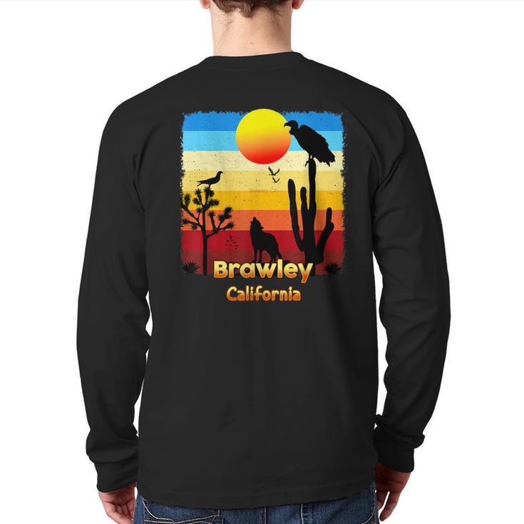 Brawley California Coyote Sunset Ca Desert Back Print Long Sleeve T-shirt