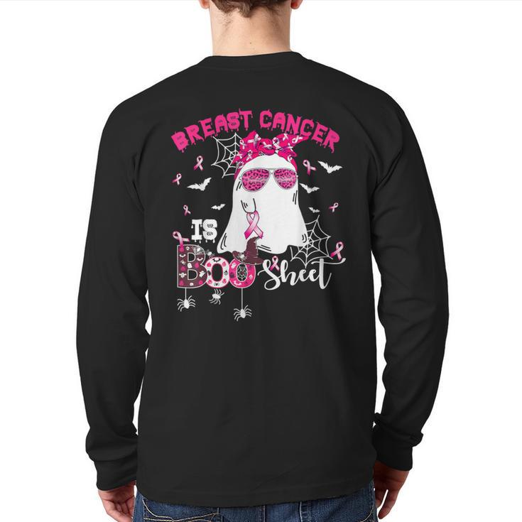 Breast Cancer Is Boo Sheet Cool Ghost Pink Ribbon Halloween Back Print Long Sleeve T-shirt