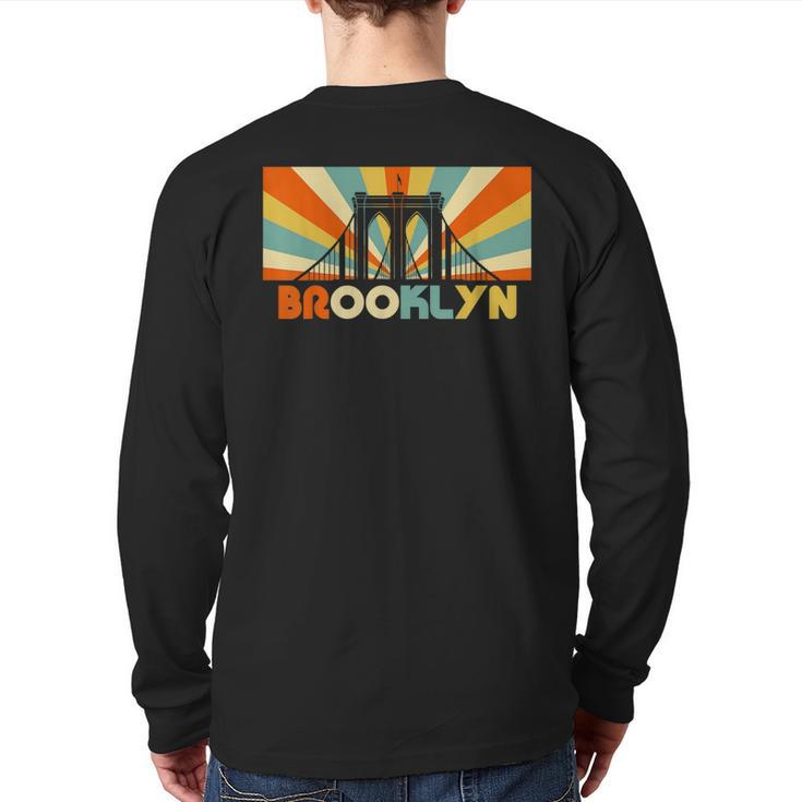 Brooklyn Bridge 70S Retro Vintage Souvenir Back Print Long Sleeve T-shirt