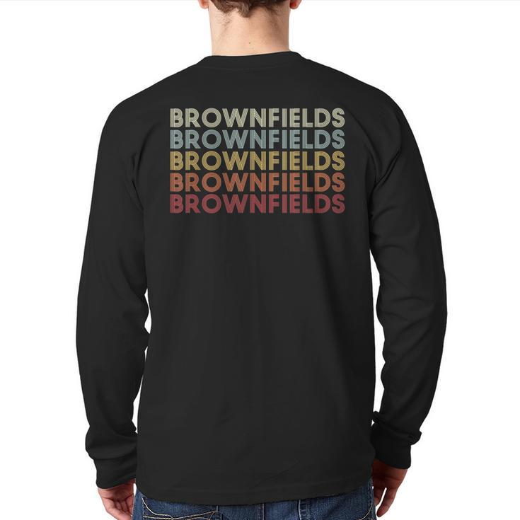 Brownfields Louisiana Brownfields La Retro Vintage Text Back Print Long Sleeve T-shirt