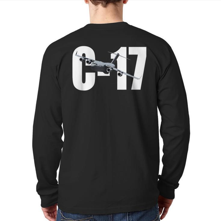 C-17 C17 Globemaster Iii 3 T Jet Transport Plane Back Print Long Sleeve T-shirt