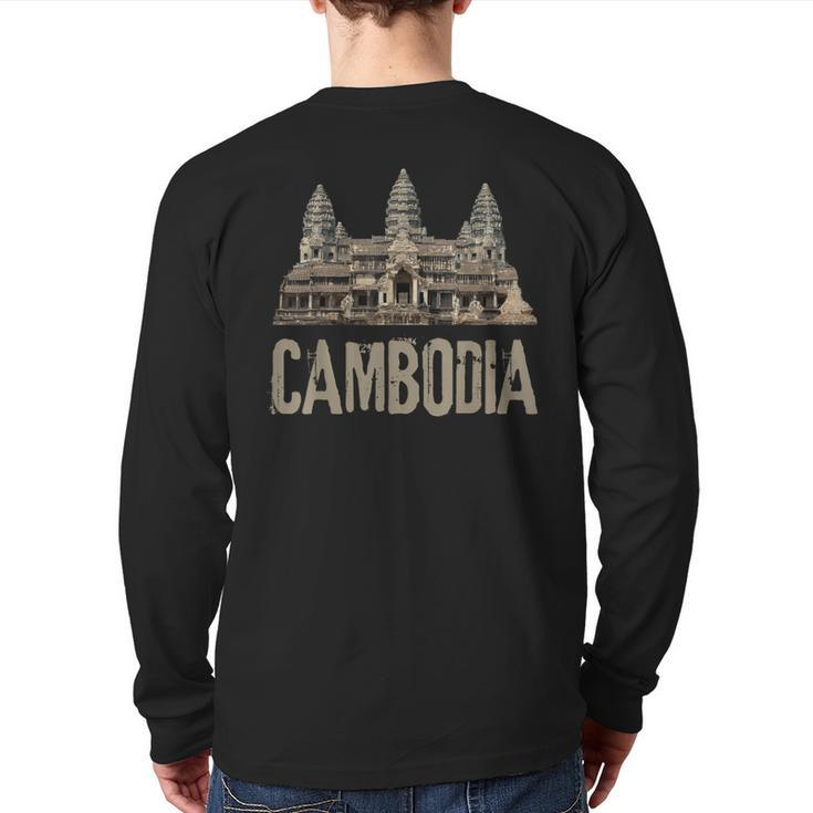 Cambodia Angkor Wat Khmer Historical Temple Back Print Long Sleeve T-shirt