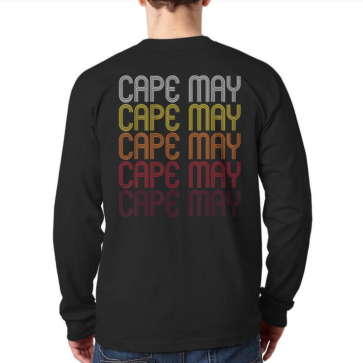 Cape May Nj Vintage Style New Jersey Back Print Long Sleeve T-shirt