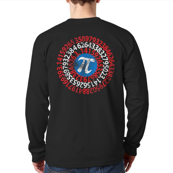 Captain Pi 314 Nerdy Geeky Nerd Geek Math Student Back Print Long Sleeve T-shirt