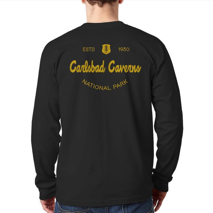 Carlsbad Caverns National Park Classic Script Style Text Back Print Long Sleeve T-shirt