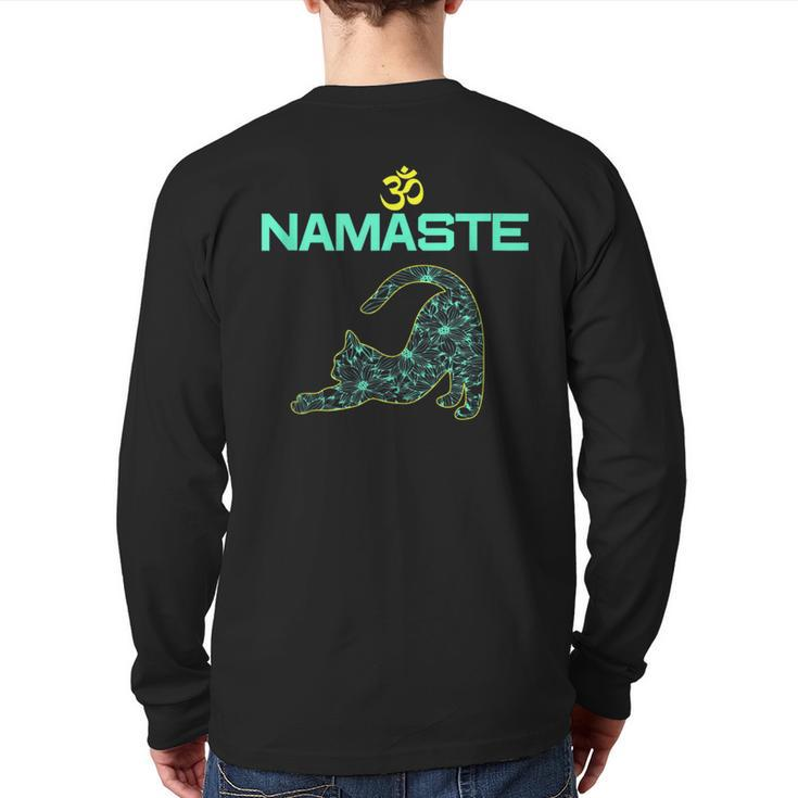 Cat Yoga Namaste Om Ying Yang Balance Yoga New Mat Back Print Long Sleeve T-shirt