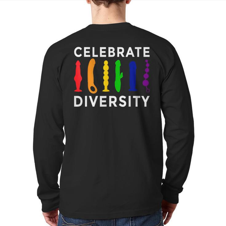 'Celebrate Diversity' Bisexual Feminist Lesbian Pride Back Print Long Sleeve T-shirt