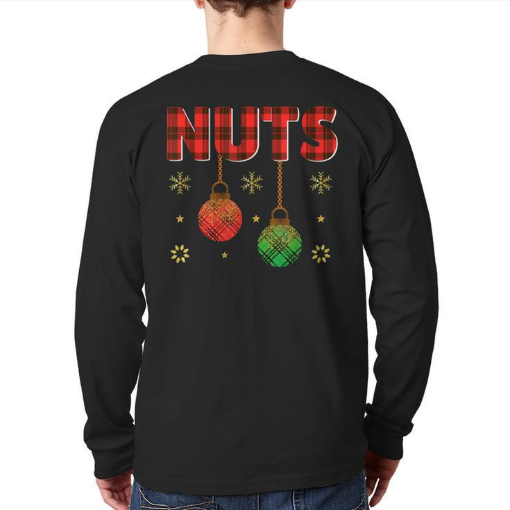 Chest Nuts Christmas Matching Adult Couple Chestnuts Back Print Long Sleeve T-shirt