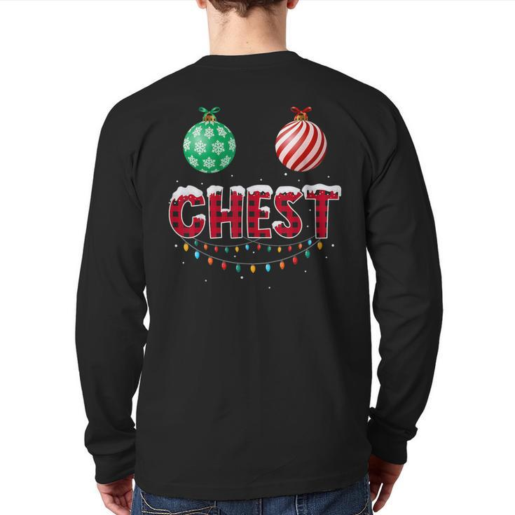 Chest Nuts Christmas Matching Couple Chestnuts Back Print Long Sleeve T-shirt