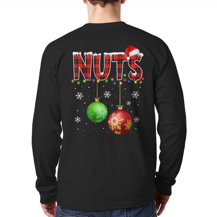Chestnuts Matching Couples Christmas Lights Nuts Back Print Long Sleeve T-shirt
