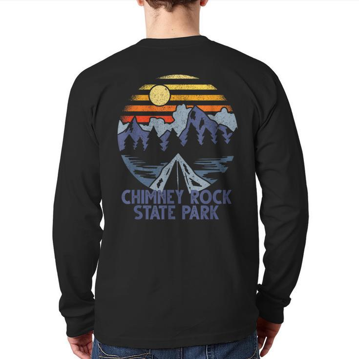 Chimney Rock State Park North Carolina Camping Back Print Long Sleeve T-shirt