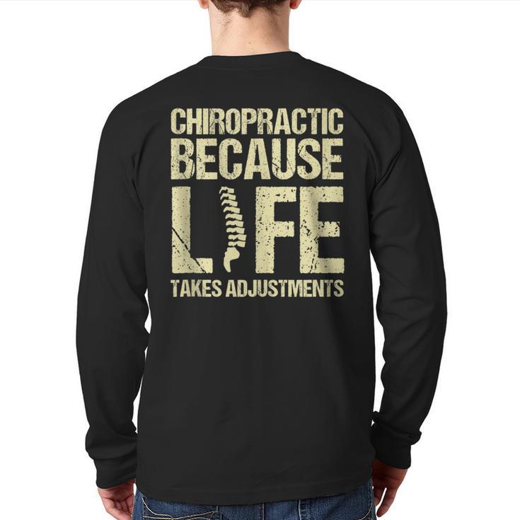 Chiropractor Physiotherapy Assistant Chiropractic Life Back Print Long Sleeve T-shirt
