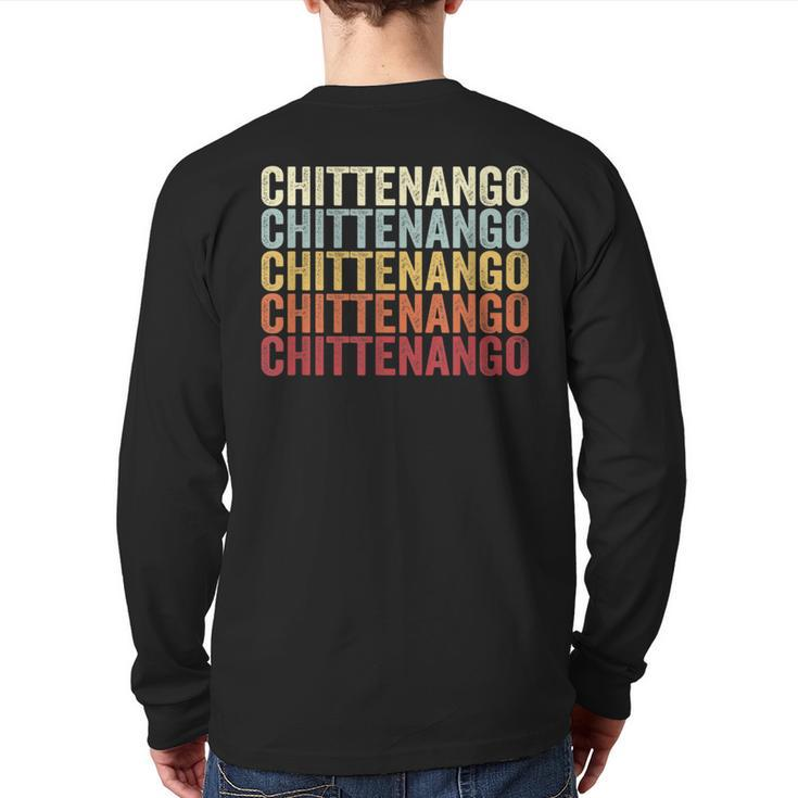 Chittenango New York Chittenango Ny Retro Vintage Text Back Print Long Sleeve T-shirt
