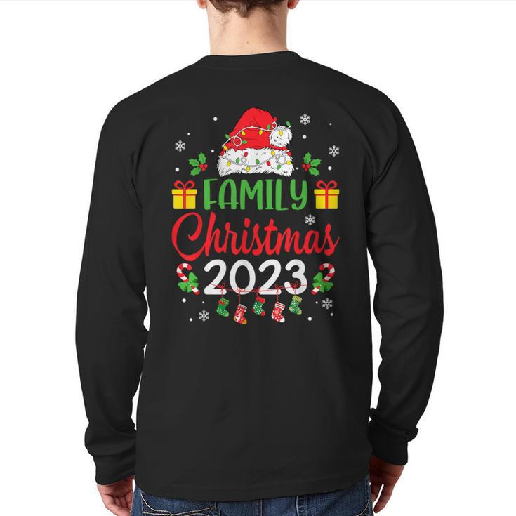 Christmas 2023 Family Matching Outfits Team Santa Elf Squad Back Print Long Sleeve T-shirt