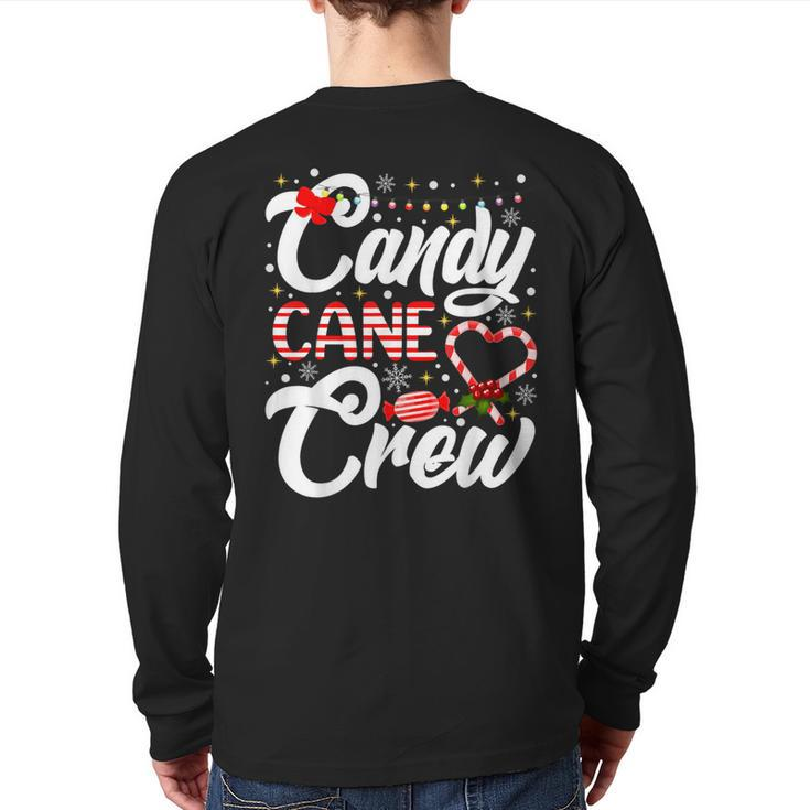 Christmas Candy Lover Xmas Candy Cane Crew Back Print Long Sleeve T-shirt
