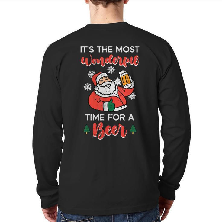 Christmas Most Wonderful Time For Santa Xmas Dad Men Back Print Long Sleeve T-shirt