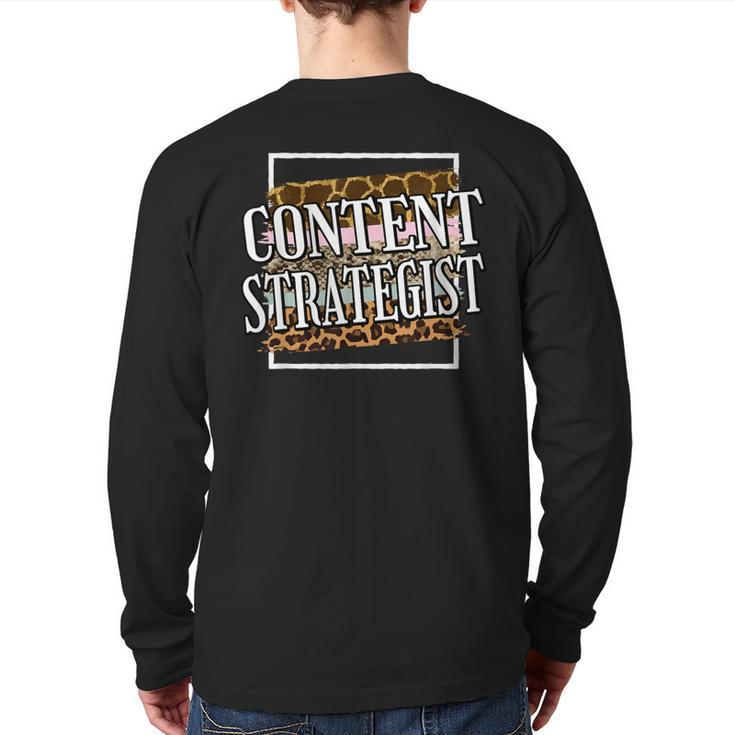 Content Strategist Leopard Print Back Print Long Sleeve T-shirt
