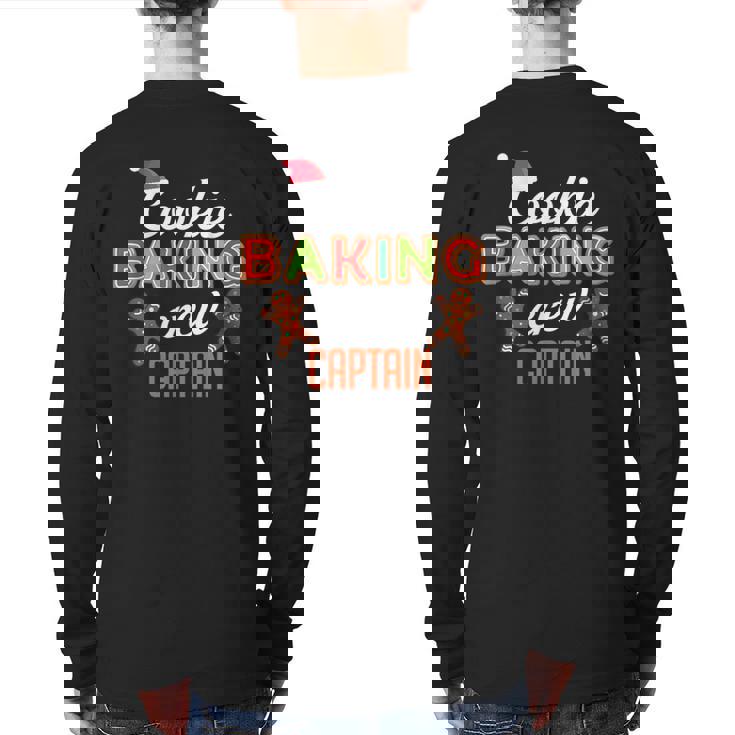 Cookie Baking Crew Captain Holiday Bake Cooks Cooking Back Print Long Sleeve T-shirt