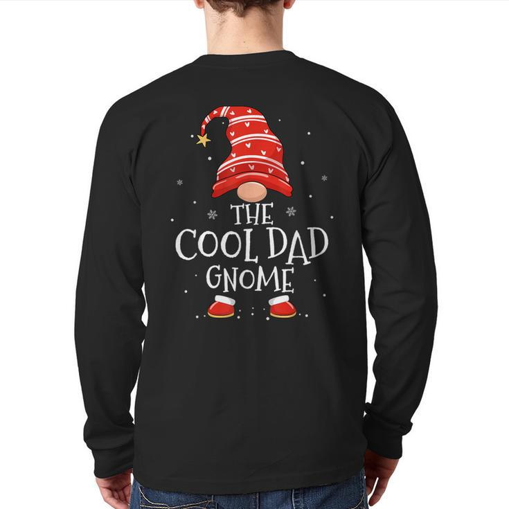 Cool Dad Gnome Xmas Family Matching Plaid Christmas Gnomes Back Print Long Sleeve T-shirt
