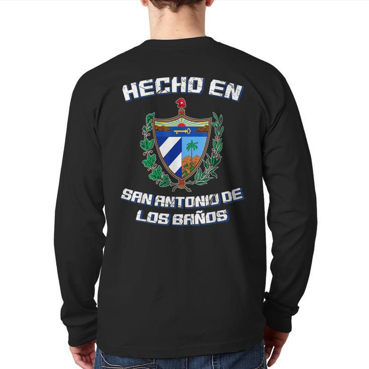 Cuban Hecho En San Antonio De Los Banos Cuba Camisa Back Print Long Sleeve T-shirt