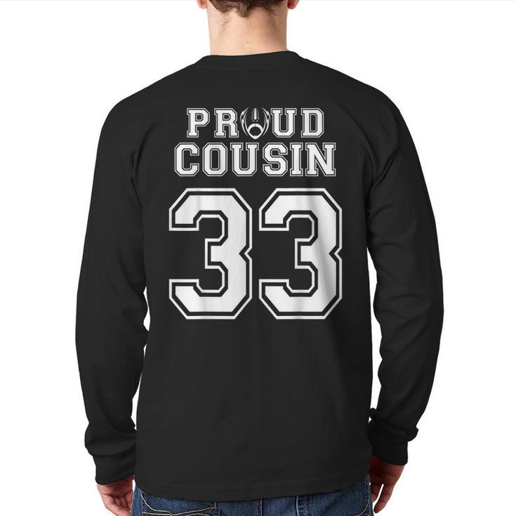 Custom Proud Football Cousin Number 33 Personalized Back Print Long Sleeve T-shirt