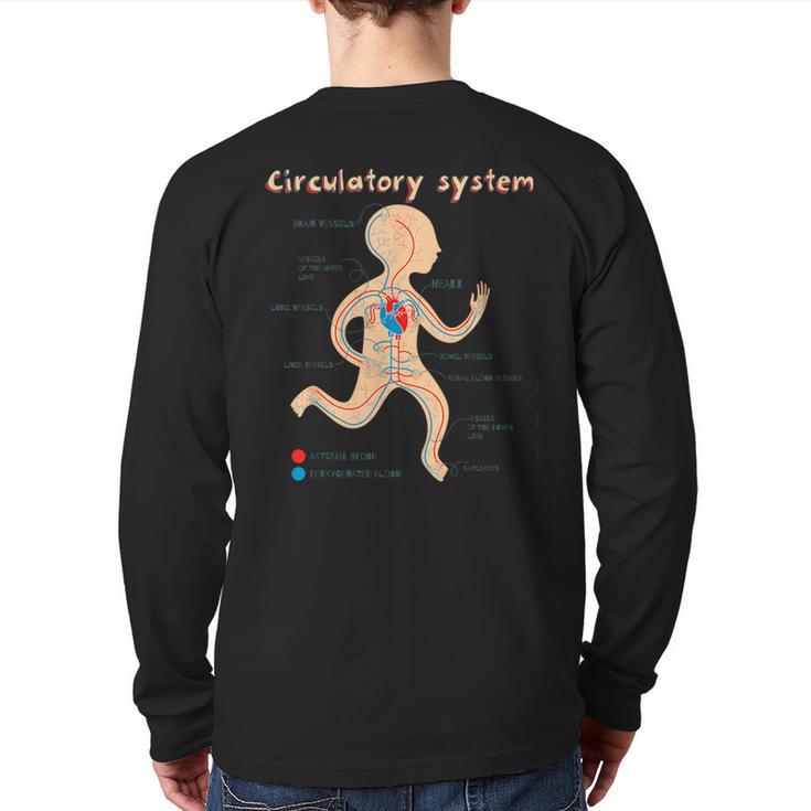 Cute Anatomy The Circulatory System Back Print Long Sleeve T-shirt