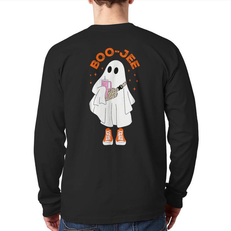 Cute Boo Ghost Spooky Halloween Costume Boo Jee Boujee Back Print Long Sleeve T-shirt