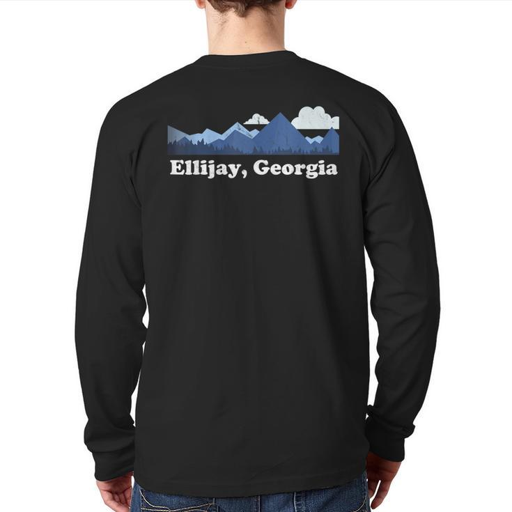 Cute Ellijay Georgia Ga Retro Blue Ridge Mountains Back Print Long Sleeve T-shirt