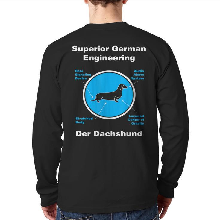 Dachshund Superior German Engineering Back Print Long Sleeve T-shirt