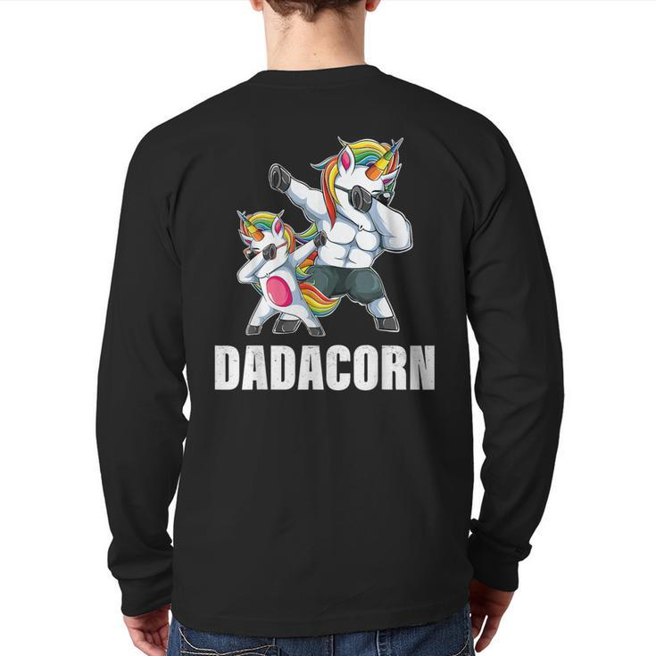 Dadacorn Dadicorn Daddycorn Unicorn Dad Baby Fathers Day Back Print Long Sleeve T-shirt