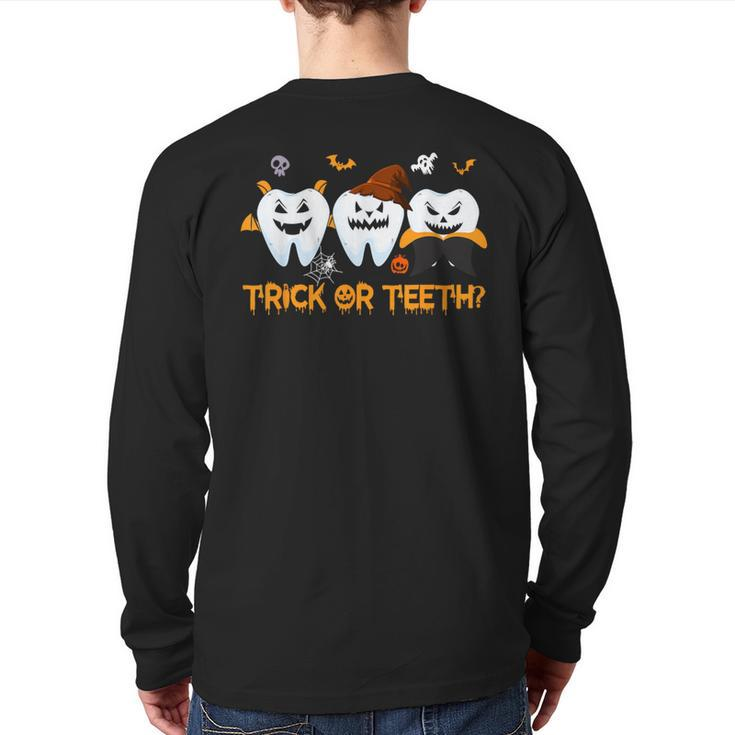 Dental Squad Trick Or Th Dentist Halloween Costume Back Print Long Sleeve T-shirt