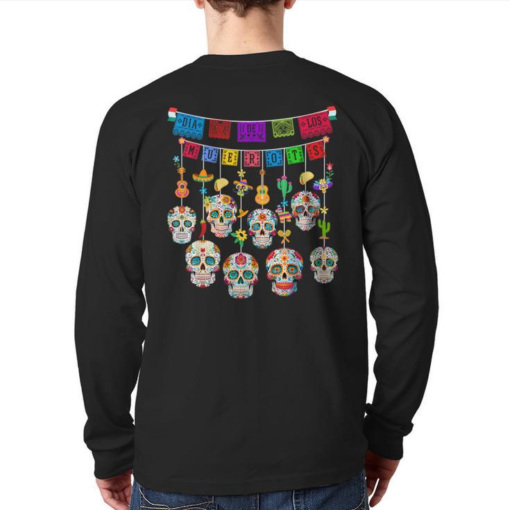 Dia De Los Muertos Day Of The Dead Hanging Skulls Back Print Long Sleeve T-shirt
