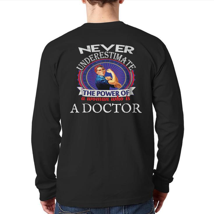 Doctor Never Underestimate T Back Print Long Sleeve T-shirt