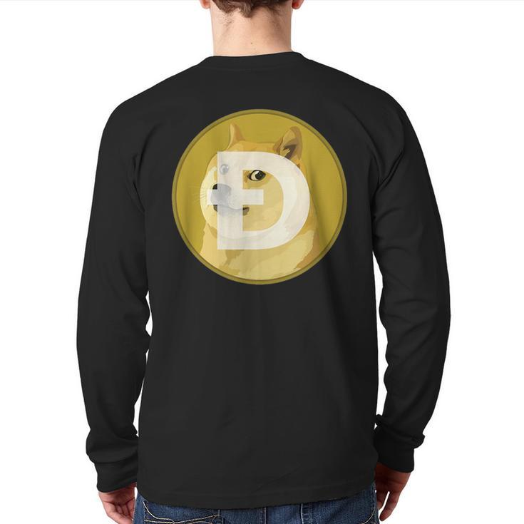Dogecoin Cryptocurrency Token Back Print Long Sleeve T-shirt