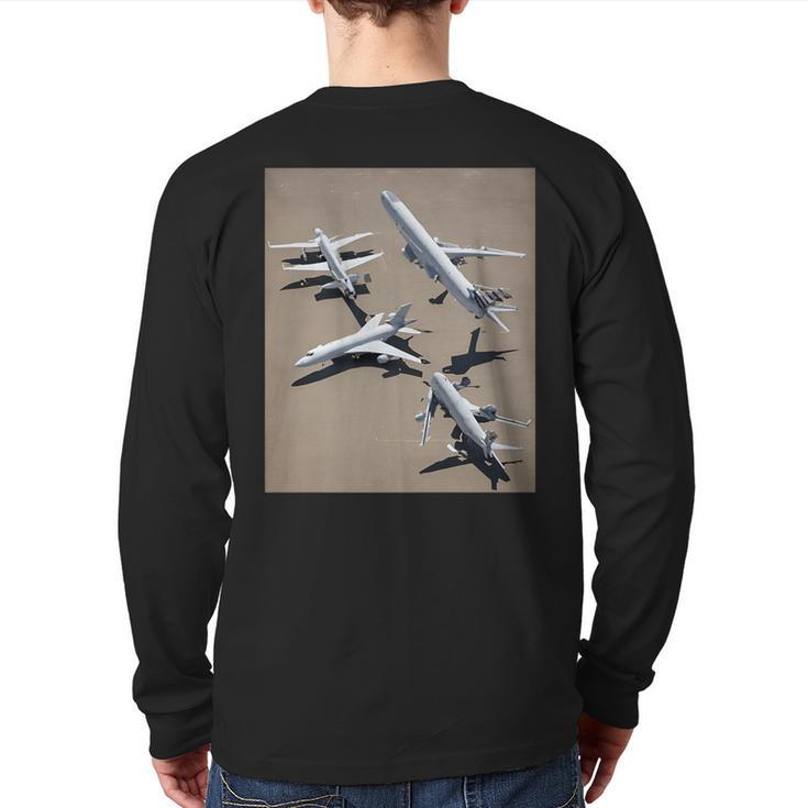 E-8 Joint Stars Battlefield Management Back Print Long Sleeve T-shirt