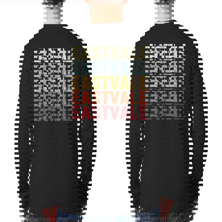 Eastvale California Eastvale Ca Retro Vintage Text Back Print Long Sleeve T-shirt