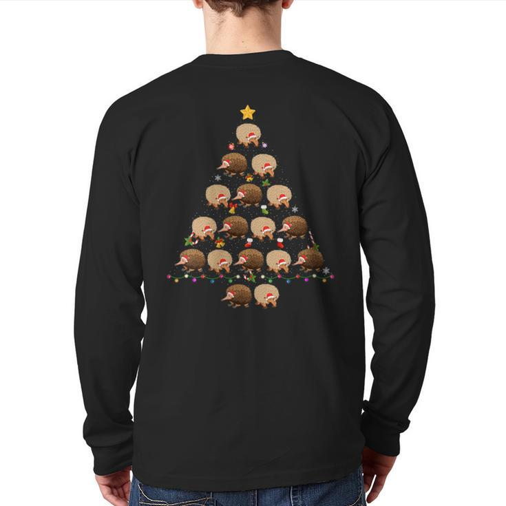 Echidna Christmas Tree Ugly Christmas Sweater Back Print Long Sleeve T-shirt