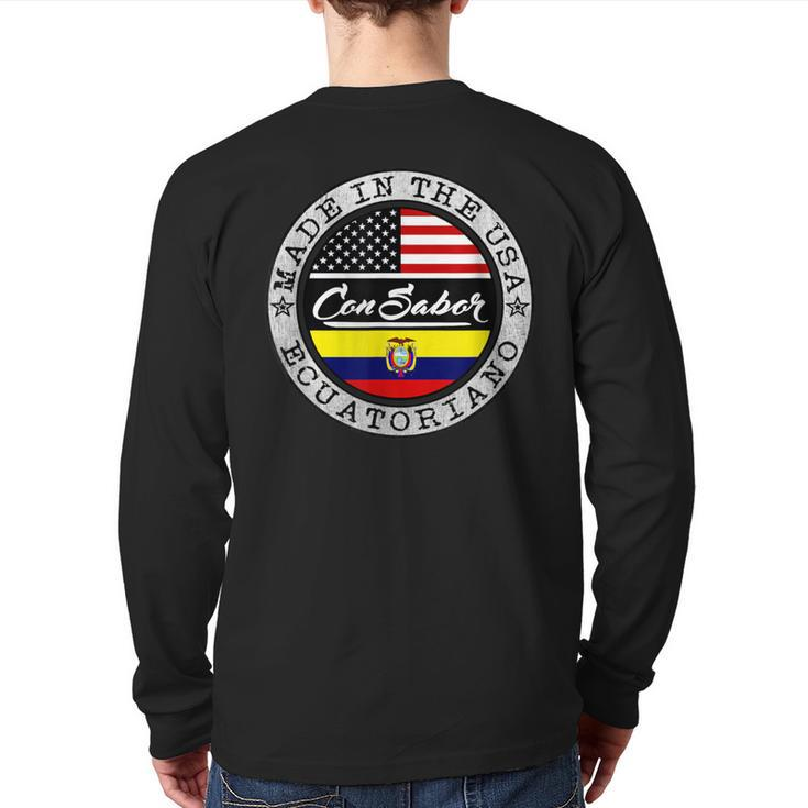Ecuadorian American Camiseta Ecuatoriana Americana Back Print Long Sleeve T-shirt